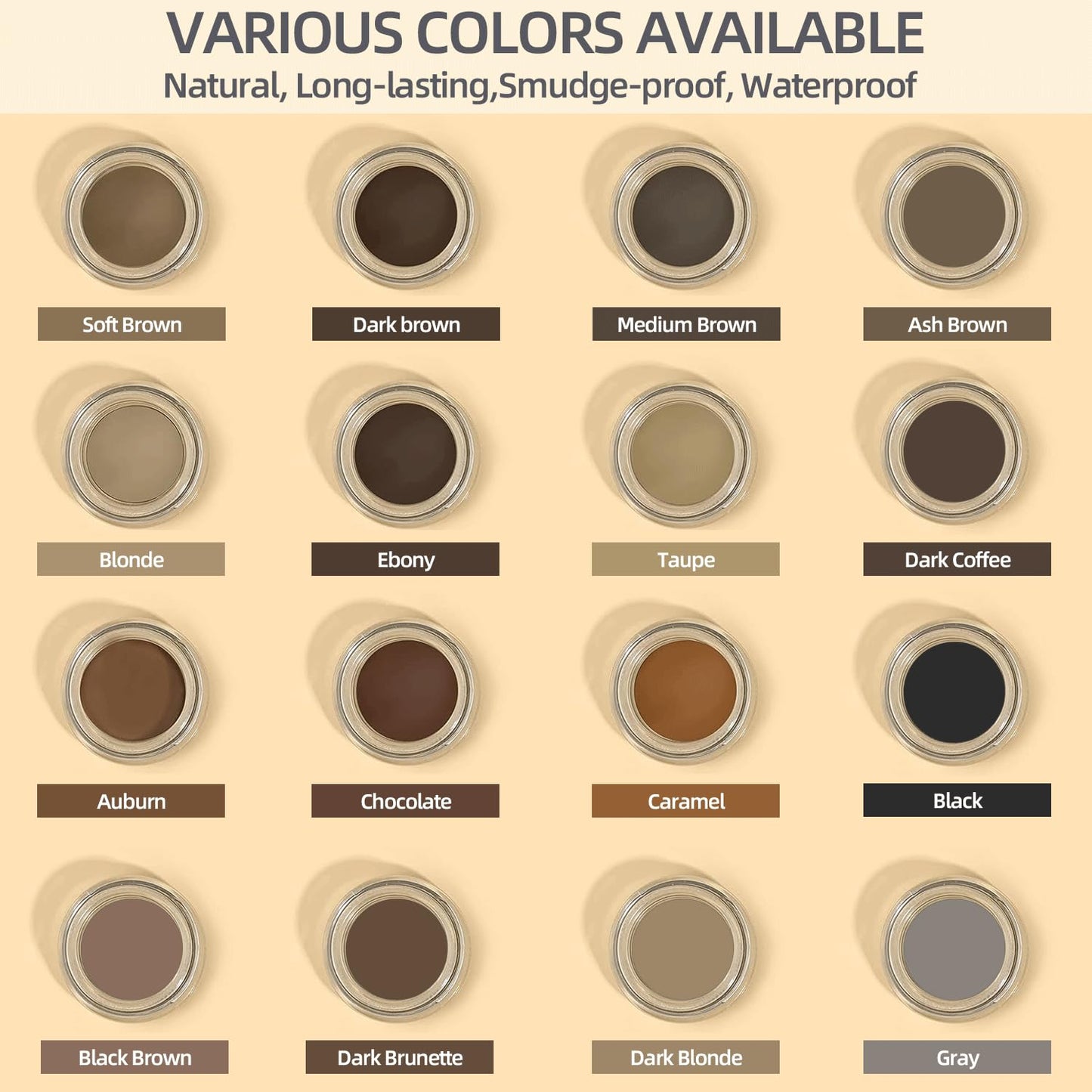 Eyebrow Pomade - Waterproof Brow Pomade for Long-lasting Results,Smudge Proof and Sweat Resistant Formula,Natural Eyebrow Makeup for All Skin Types and Tones - Espresso