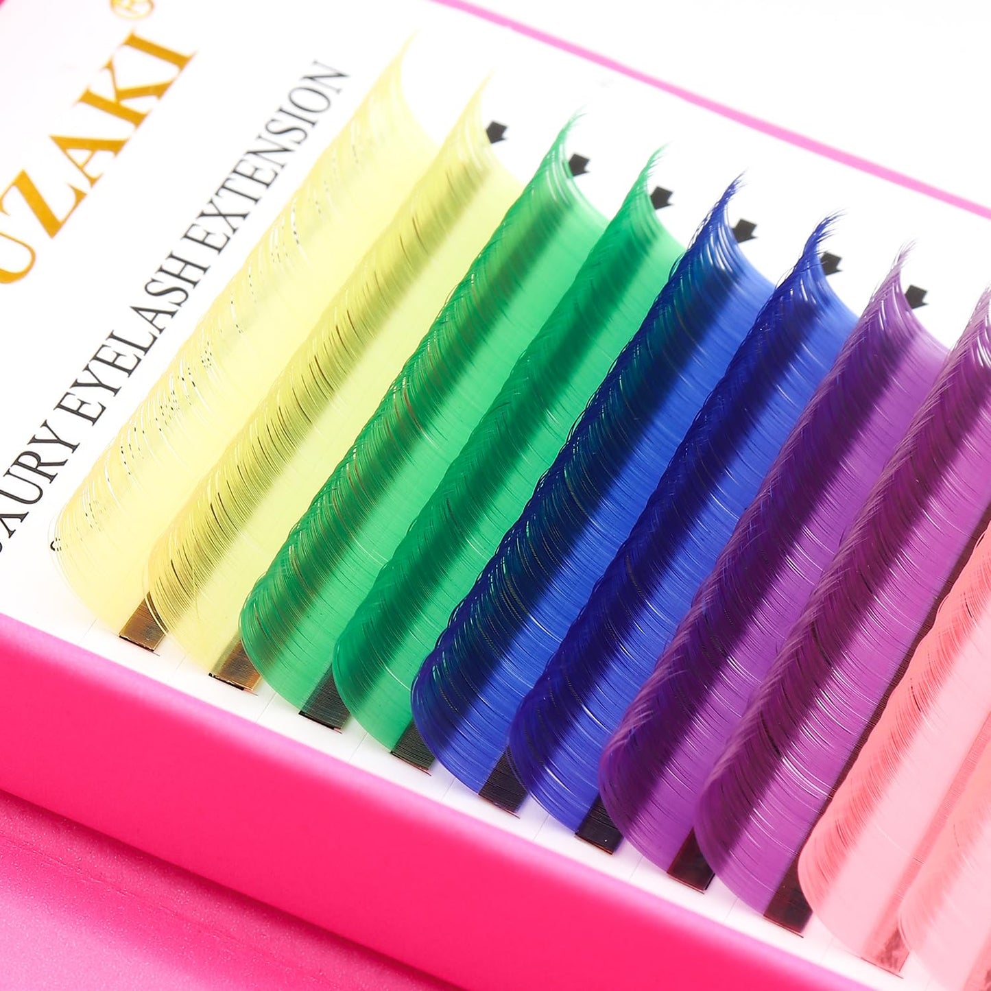 Eyelash Extensions Colored Lashes Extension 0.07 D Curl Lashes 9mm Classic Lash Extensions Soft Individual Lashes 16 Rows Natural False Eyelashes Volume Lashes Professional Use(Colored,0.07-D,9mm)