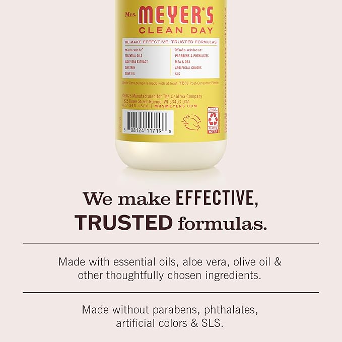 Mrs. MEYER'S CLEAN DAY Hand Soap, Lemonade Scent, 12.5 Fl Oz Bottle