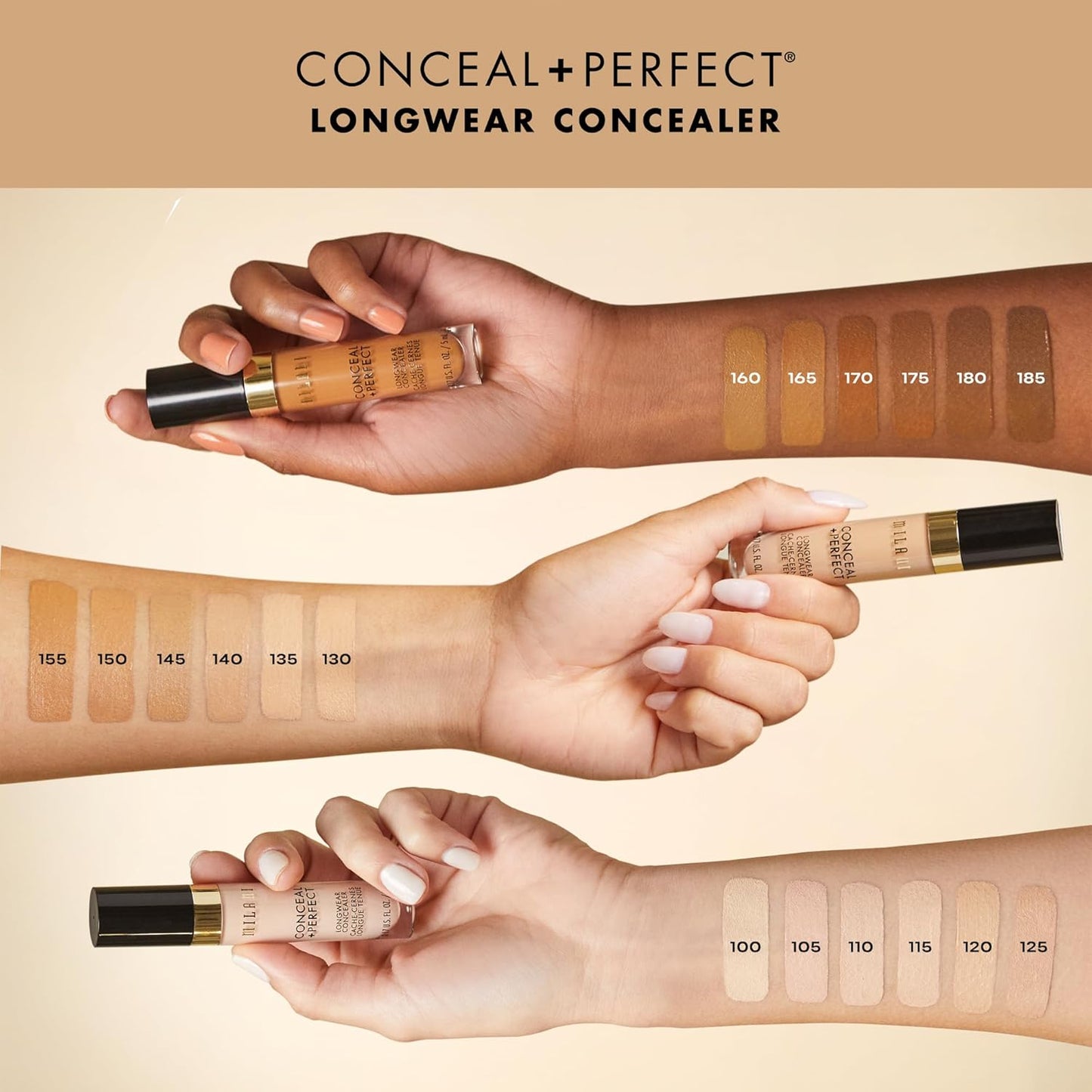 Milani Conceal + Perfect Longwear Concealer - Ivory Rose (0.17 Fl. Oz.) Vegan, Cruelty-Free Liquid Concealer - Cover Dark Circles, Blemishes & Skin Imperfections for Long-Lasting Wear