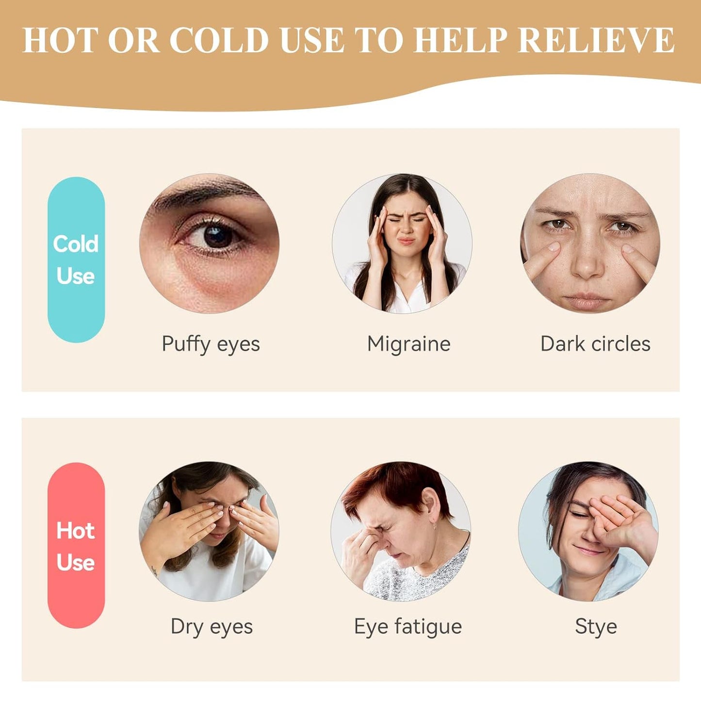 4 PCS Cooling Eye Mask Set - Ice Face Mask with Camellia Essential Oil, Cold Eye Compress and Reusable Gel Pads for Eyes Puffiness, Migraine Headache, Dark Circles, Dry Eyes