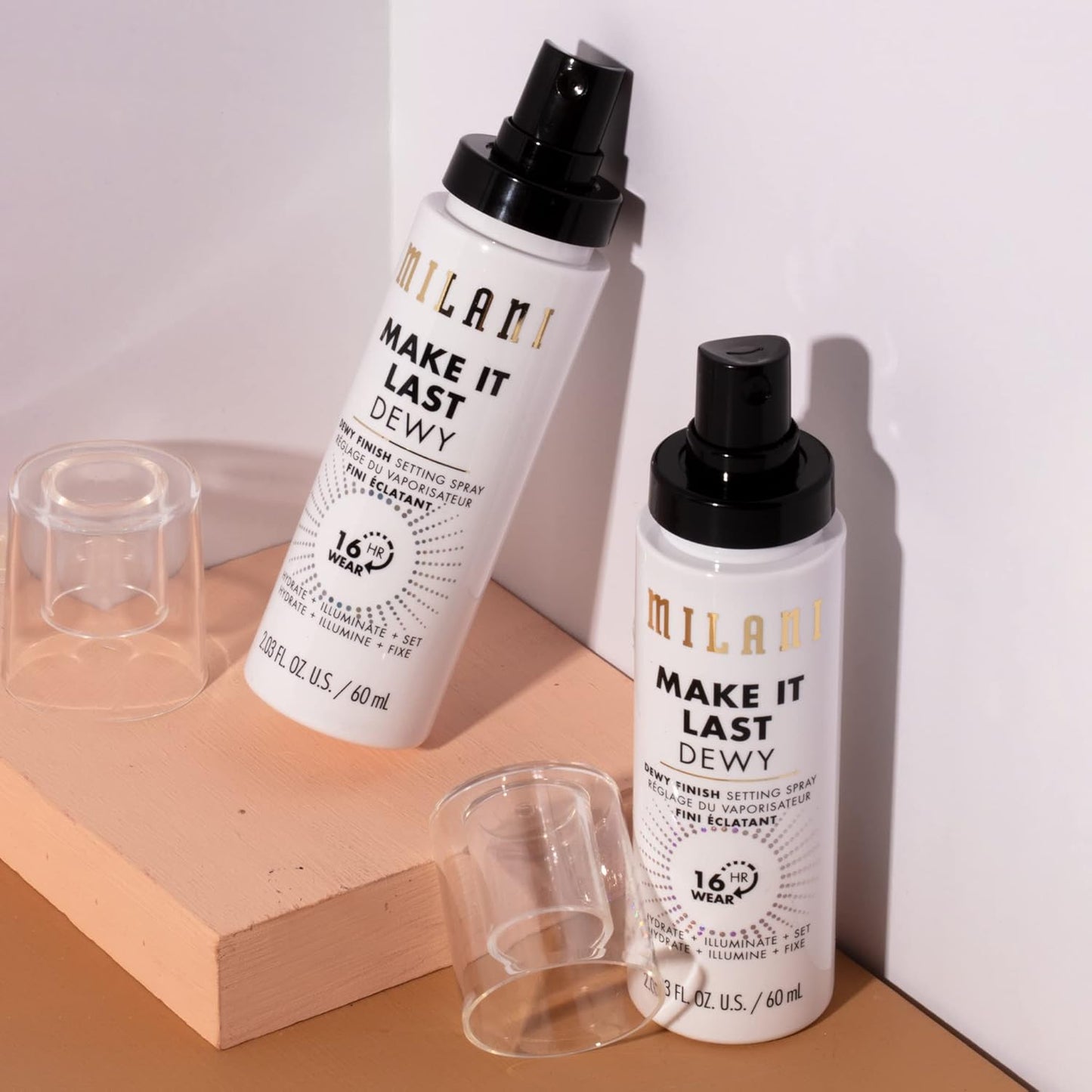 Milani Setting Spray + Primer, Make It Last Dewy - Dewy Finish Moisturizing Formula for Glow on the Go, Setting Spray for Makeup and Face Primer, Prime + Set + Hydrate, 2.03 Fl. Oz - 2 Pack