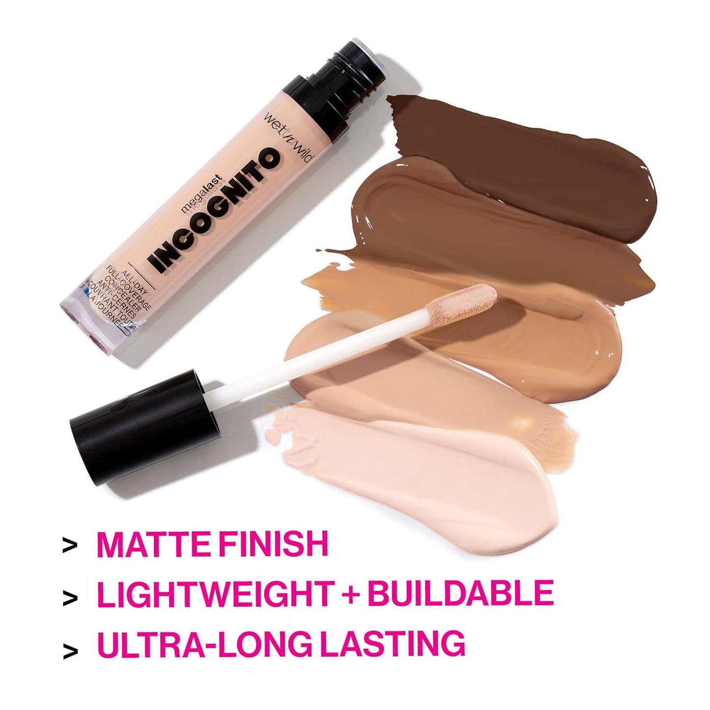 wet n wild Mega Last Incognito All-Day Full Coverage Liquid Matte Concealer Deep Sand, (1114055)