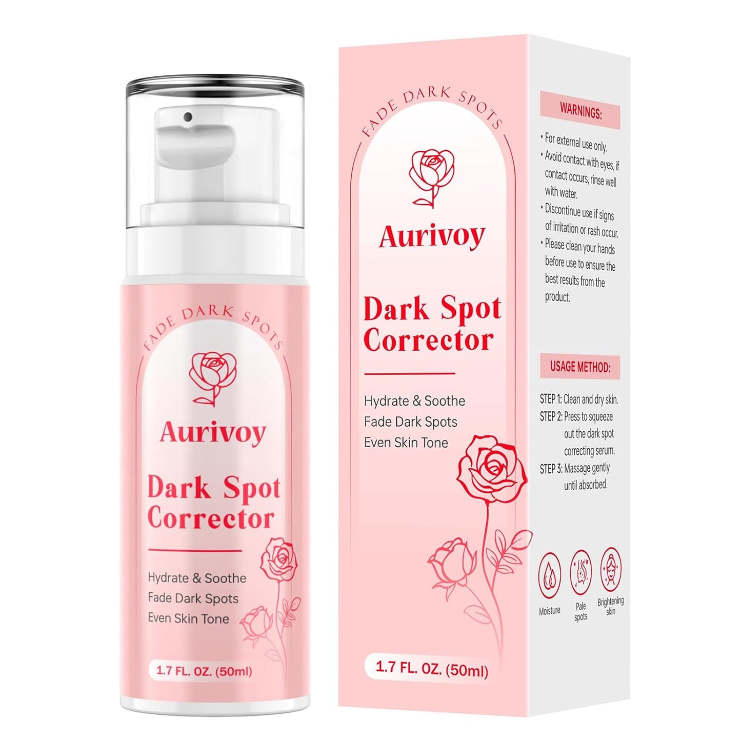 Dark Spot Remover for Face and Body - Dark Spot Corrector for Face - Sun Spots, Age Spots, Freckles & Melasma Remover - Brown Spot Corrector Evens Skin Tone for All Skin Type 1.7 Fl Oz