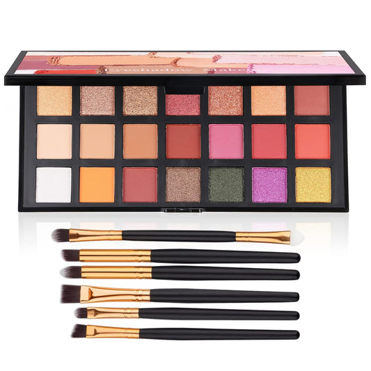 Matte Eyeshadow Palette, Nude Eyeshadow Palette Makeup Set, Matte Shimmer High Pigmented Blending Powder Velvet Texture Eye Shadow Kit