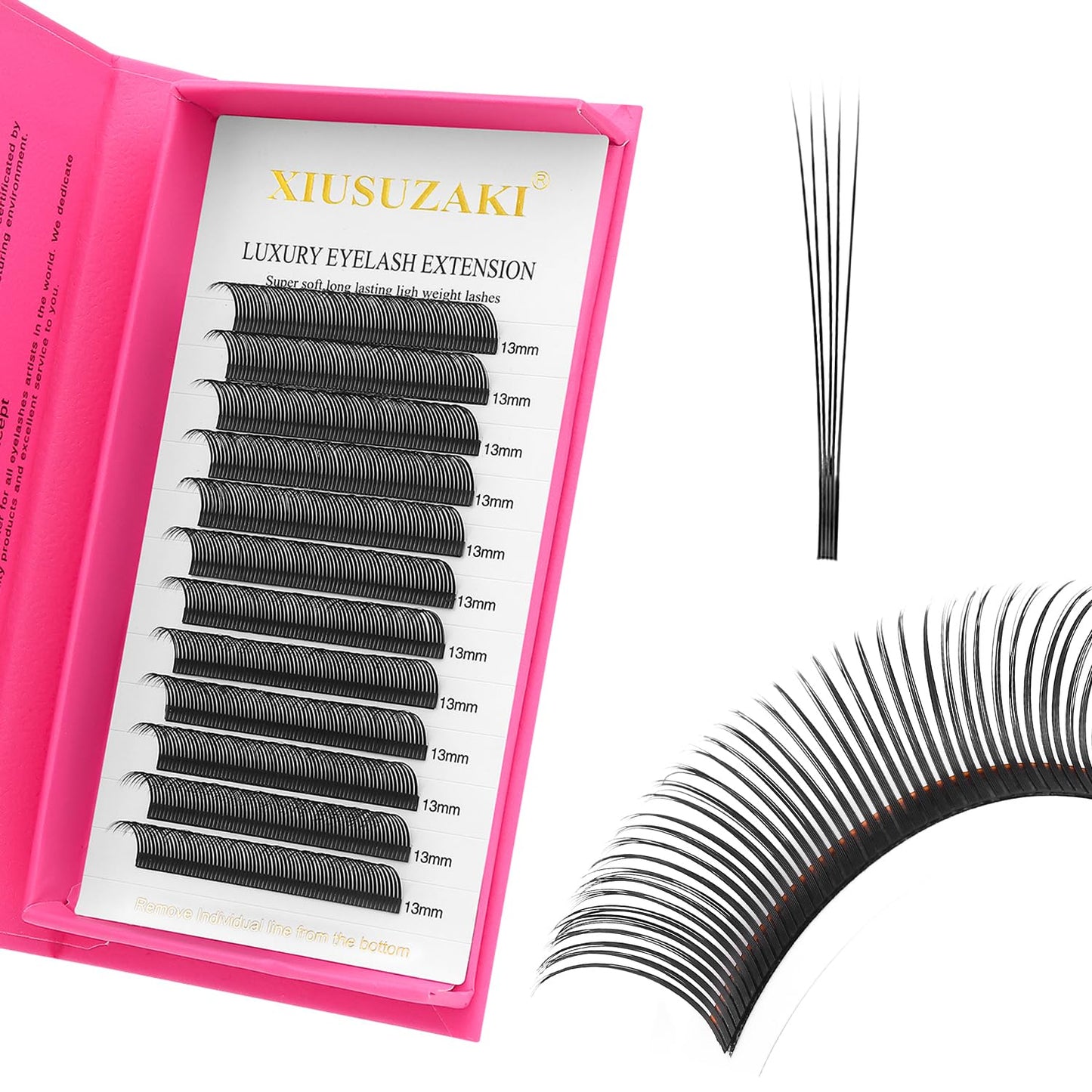 5D Flower Lash Extensions Spikes Lashes 0.07 Matte Black C Curl Lashes 13mm Volume Eyelash Extension Lash Trays Professional Use(5D Flower,0.07-C,13mm)
