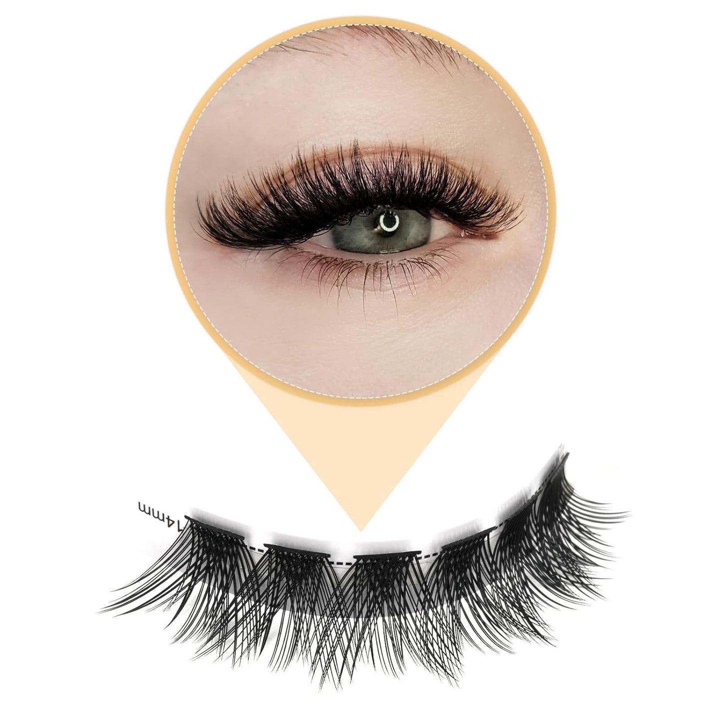 QUEWEL Cluster Lashes 72 Pcs Wide Stem Individual Lashes C/D Curl 8-16mm Length DIY Eyelash Extension False Eyelashes Soft for Personal Makeup Use at Home (H03-C-10)