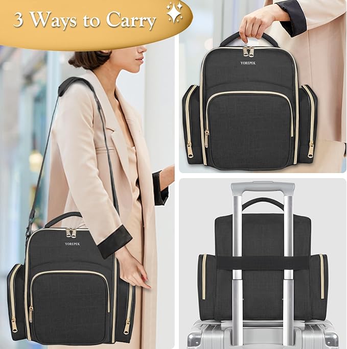 YOREPEK Nail Polish Organizer Holds Up to 72 Bottles (15ml-0.5 fl.oz) Nail Polish Carrying Case with 3 Removable Pouches and 4 Zippered Pockets for Manicure Tools, Supplies, Nail Lamp, Gifts for Women