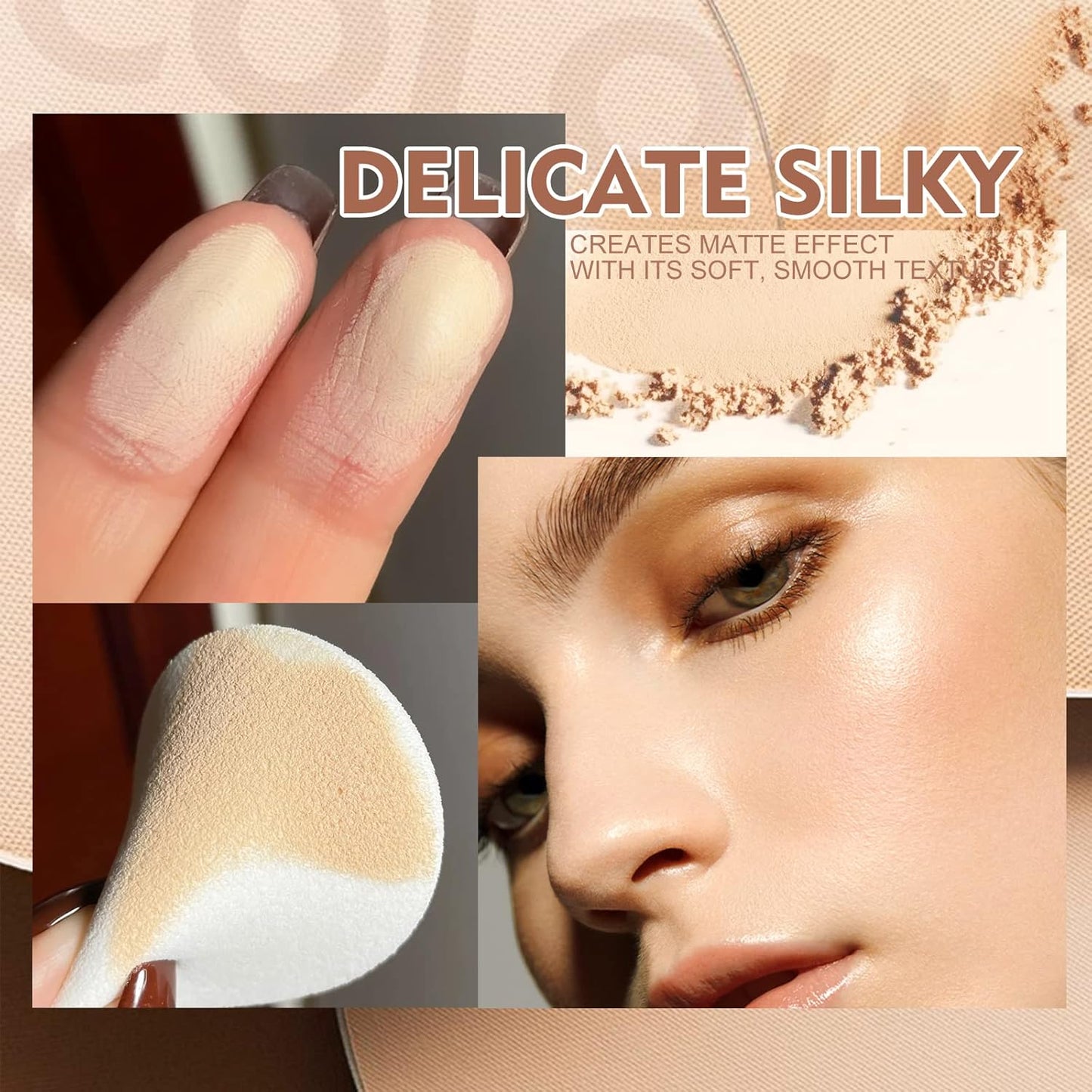 SACE LADY Face Pressed Powder Sets Makeup, Controls Shine, Smooth Fine Lines for Flawless Lightweight Finishing Effect, Long Lasting Compact Cosmetics Cruelty-free, 0.35oz (#03)