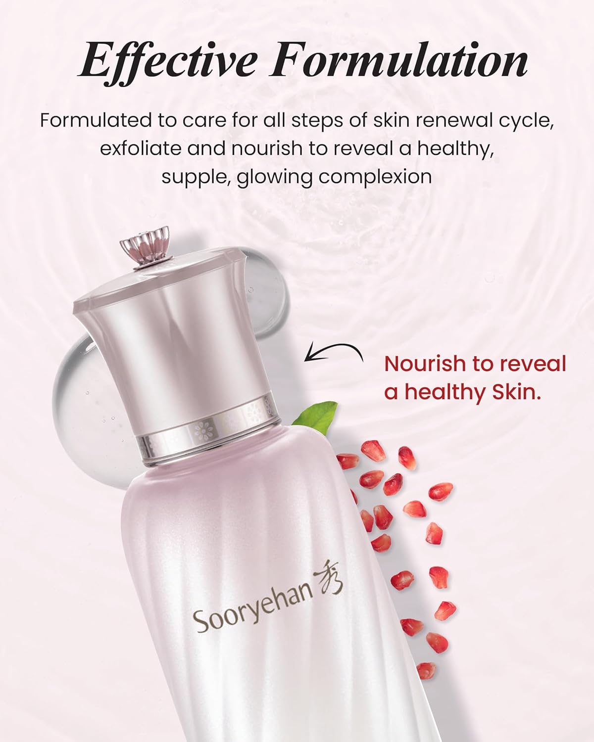 Sooryehan Ultimate Pomegranate (Ampoule Set, 1.9fl oz) - Skin Elasticity, Reduced Wrinkles & Skin Tone Improvement, Elastin, Vitamin C, Adenosine & Niacinamide