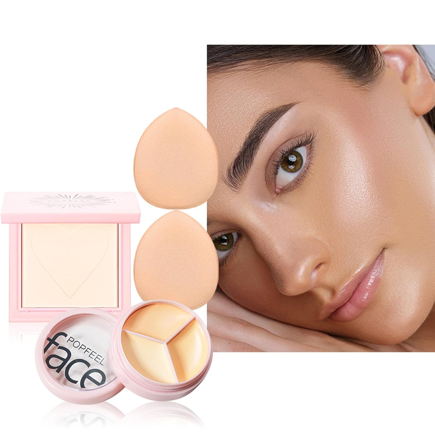 All in One Makeup Kit, Full Starter Essential Makeup Kit for Women Beginners Includes Eyeshadow Palette Lipgloss Mascara Eyeliner Eyebrow Pencil Concealer Powder Puff Set