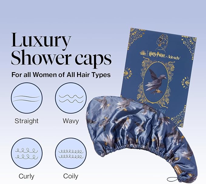 Kitsch Harry Potter x Microfiber Hair Towel Wrap for Women – Ultra Absorbent Microfiber Bath Towels for Wet, Curly, Long/Short Hair, Anti-Frizz Hair Wrap, Great Hair Care Gifts for Women – Ravenclaw