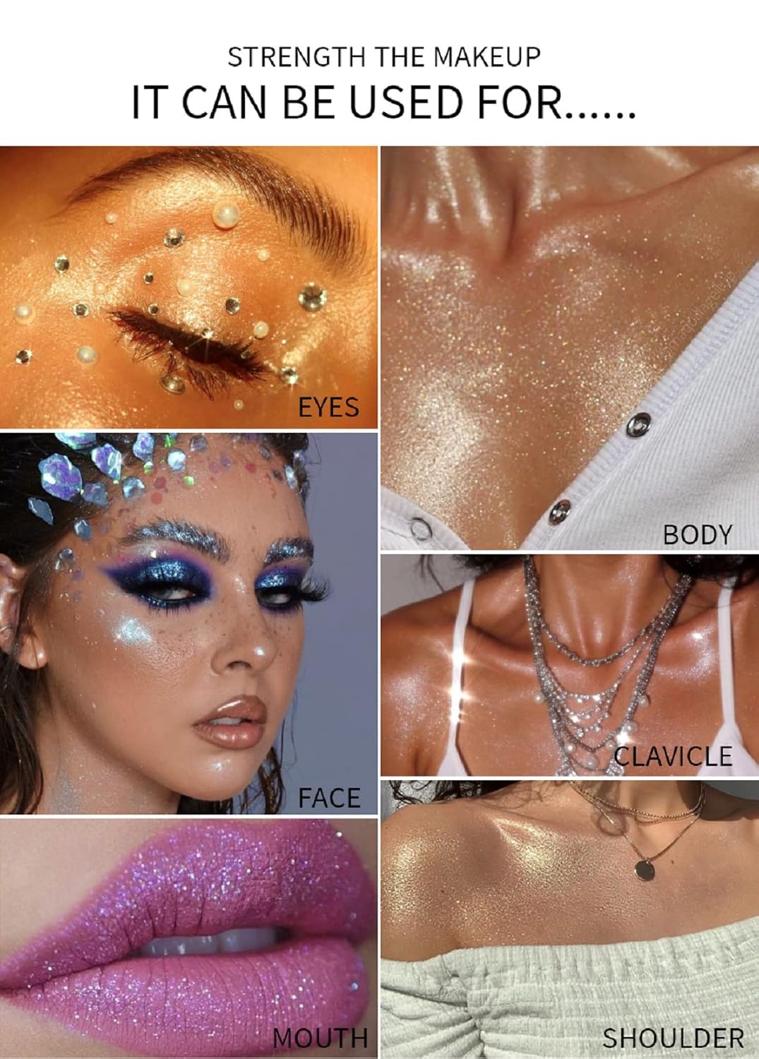 3 Colors Polvo De Hadas Body Brightens the Natural Three-Dimensional Face Blusher Fairy Highlight Patting Powder (3 Colors)