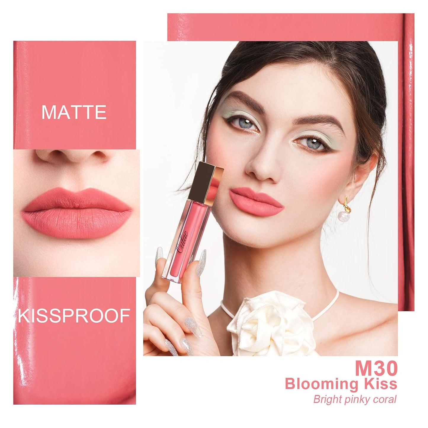 Oulac Pink Matte Lipstick for Women, Long Lasting Liquid Lip Stick High Impact Lip Gloss Full Coverage Lip Makeup with Vitamin E Waterproof Formula,Vegan M30