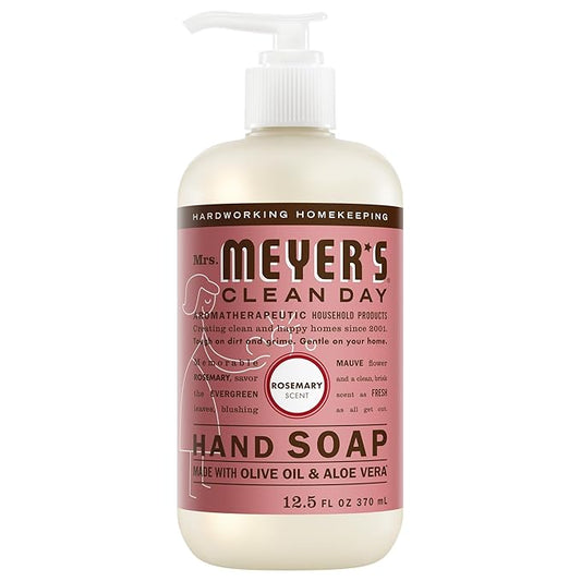 MRS. MEYER'S CLEAN DAY Hand Soap, Rosemary Scent, 12.5 Fl Oz Bottle