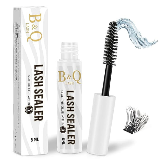 B&Q Lash Clusters Overnighter 10ML Lash Sealer for Cluster Lashes Clear Lash Extension Sealant Healthy Lash Sealant Longer Life Coating Lash Seal (Clear,10ml)