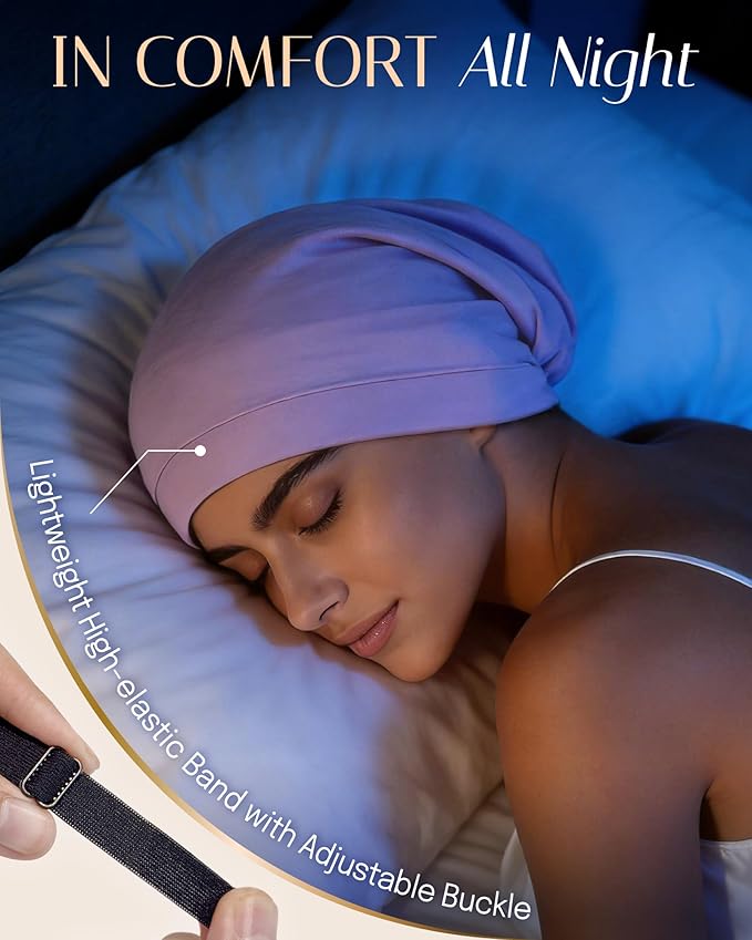 OLESILK 100% Mulberry Silk Bonnet for Sleeping Women & Men, Silk Hair Wrap for Sleeping, Purple