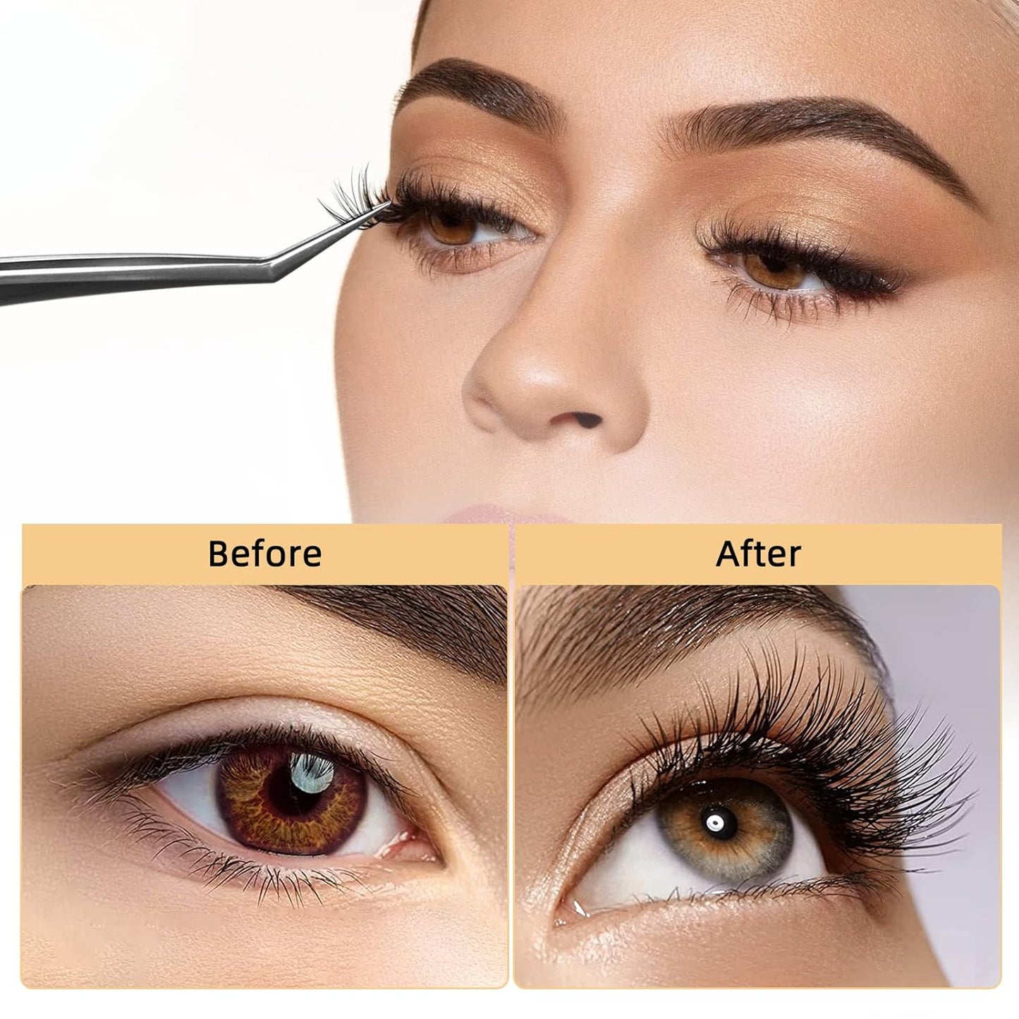 QUEWEL Cluster Lashes 240Pcs Individual Lashes 20D 0.07C Curl 13mm Knot-Free Lash Extensions Clusters Lashes Soft&Natural False Eyelashes Individual DIY Eyelash Extension at Home(20D 0.07C 13)