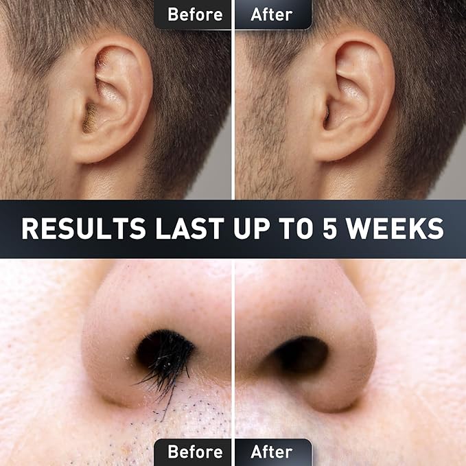 Nose Wax Kit - FSA HSA Eligible, Portable Wax Warme Hair Removal for Women & Men - 100g Beads, 24 Applicators, 12 Nose Hair Sticks 3 Silicone Pots