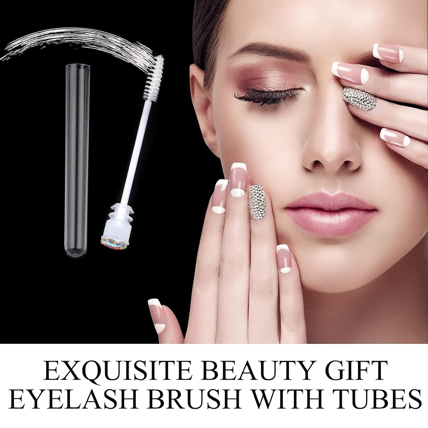 50pcs Lash brush Mascara wands and tubes Spoolies for eyelash extensions Mascara wand tubes scale white