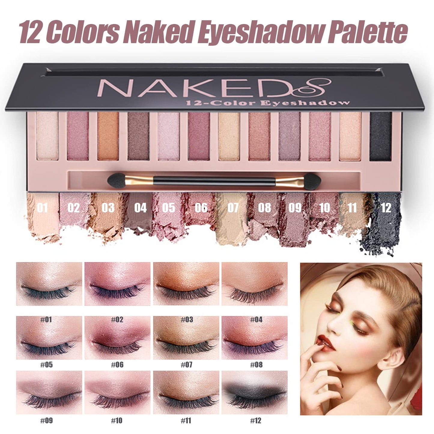 All in One Makeup Kit,Includes 12 Colors Eyeshadow Palette,Foundation,Face Primer, Lipstick Set,Eyebrow Soap Kit,Winged Eyeliner Stamp,Waterproof Mascara,Makeup Brush,Makeup Sponge,Gift Set for Women