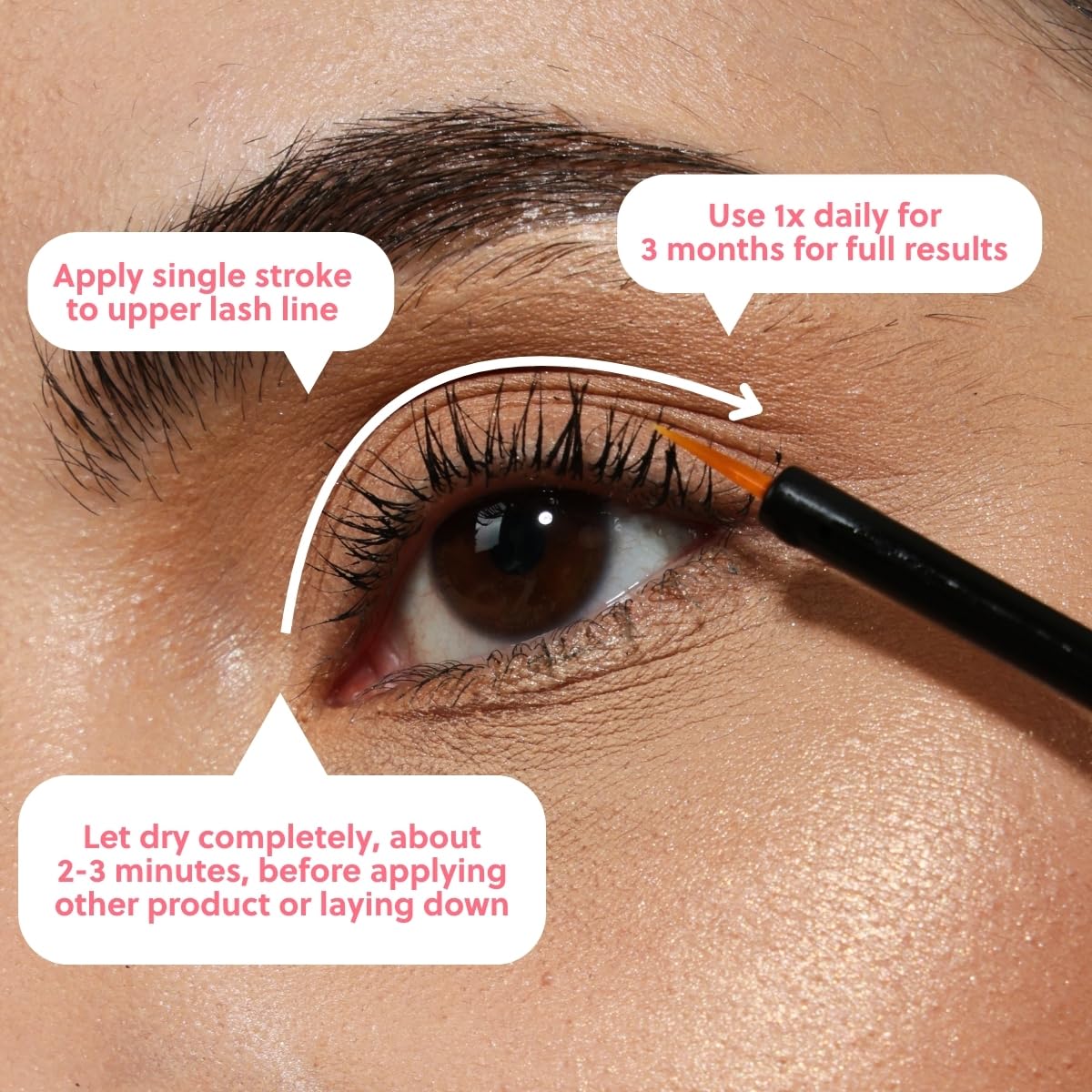 2 in 1 Lash and Brow Growth Serum - Hormone-Free Enhancer for Thicker, Longer Lashes and Brows in 2 Weeks - Organic, Vegan and Gentle