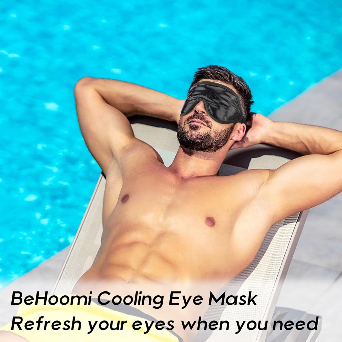 Cooling Eye Mask, Gel Eye Mask Cold Compress for Eyes, Reusable Eye Ice Pack, Cool Relaxation, Comfort Snug Fit, No Freeze, Eye Cover Ice Mask for Home, Office, 2PCS,Black & Blue