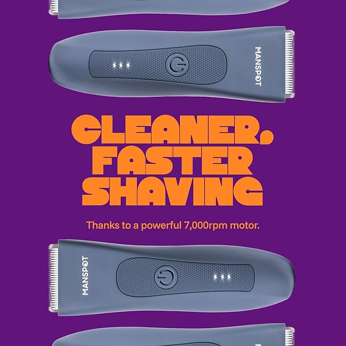 MANSPOT Electric Groin Hair Trimmer Hair Finishing Trimmers, Men's Shaving & Grooming Sets Kit with 4 Guards and Replaceable Ceramic Blade Heads,Waterproof Wet/Dry Trimmer,90 Minutes Shaving Tools