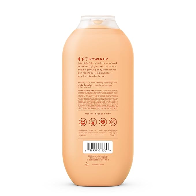 Method Body Wash, Energy Boost, 18oz (Pack of 3)