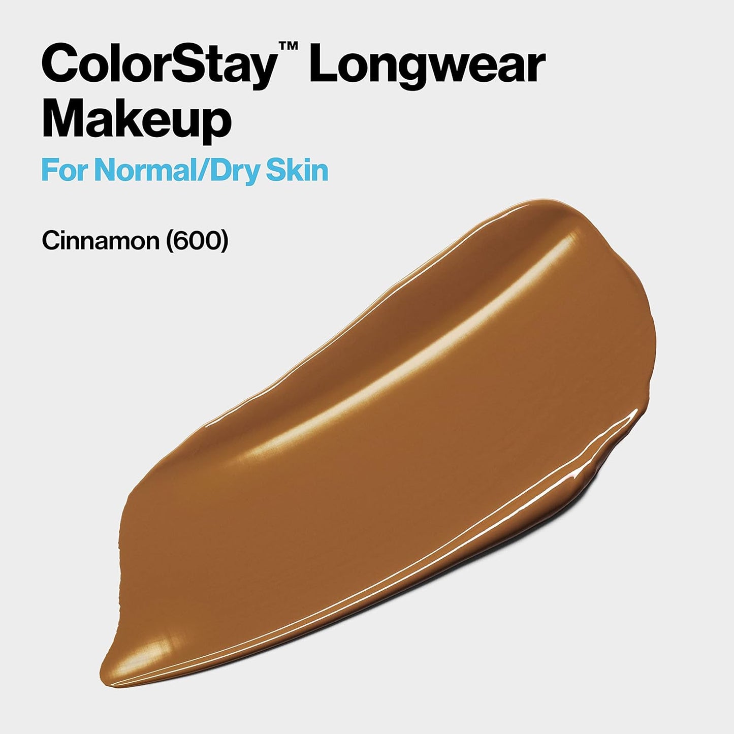 Revlon Liquid Foundation, ColorStay Face Makeup for Normal & Dry Skin, SPF 20, Longwear Medium-Full Coverage with Natural Finish, Oil Free, 600 Cinnamon, 1 Fl Oz