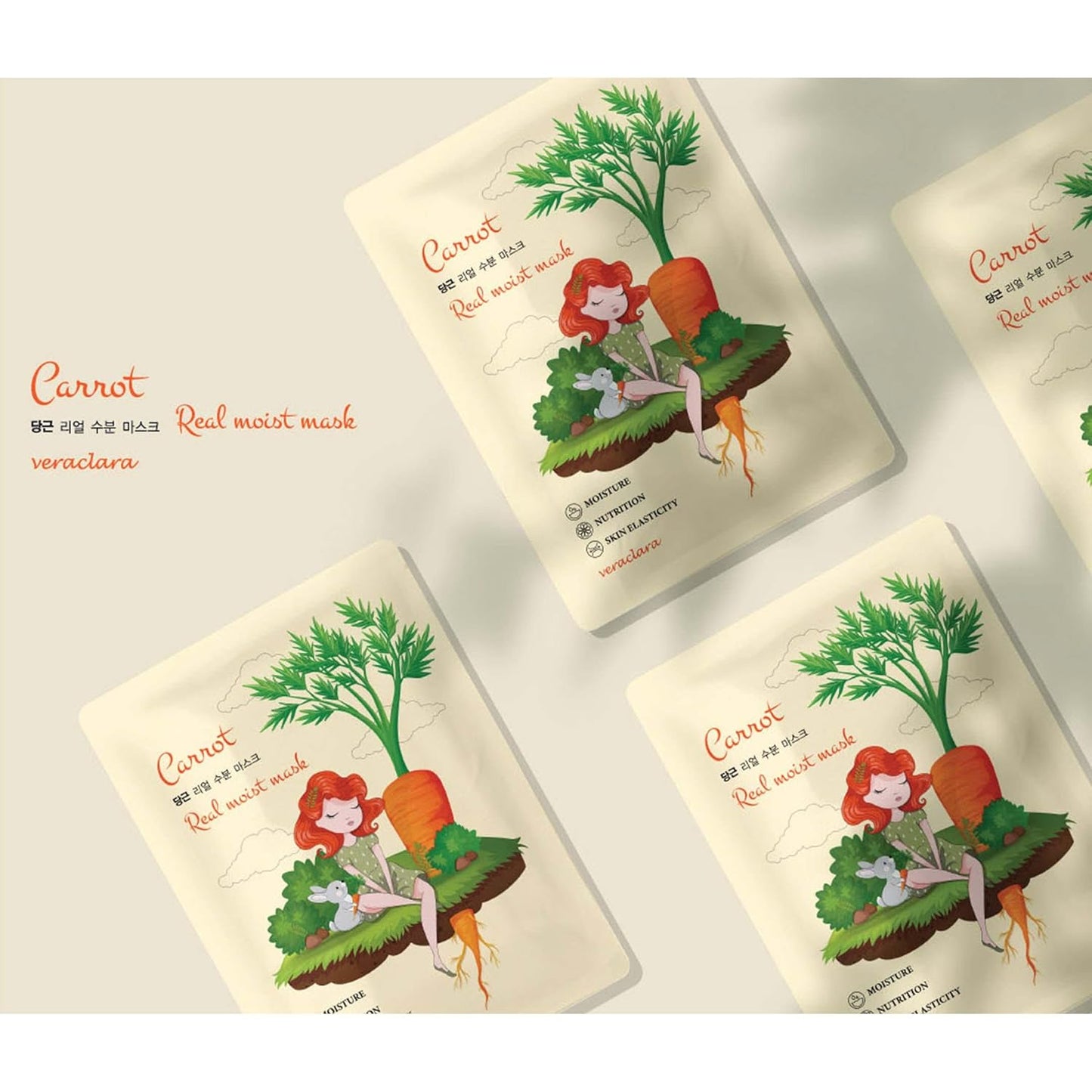 Veraclara] Facial Mask Sheet | Korean Skincare | Lighten, Moisturize, Firming Skin | Diminish Dark Spot & Circles (16REALCOMBO)