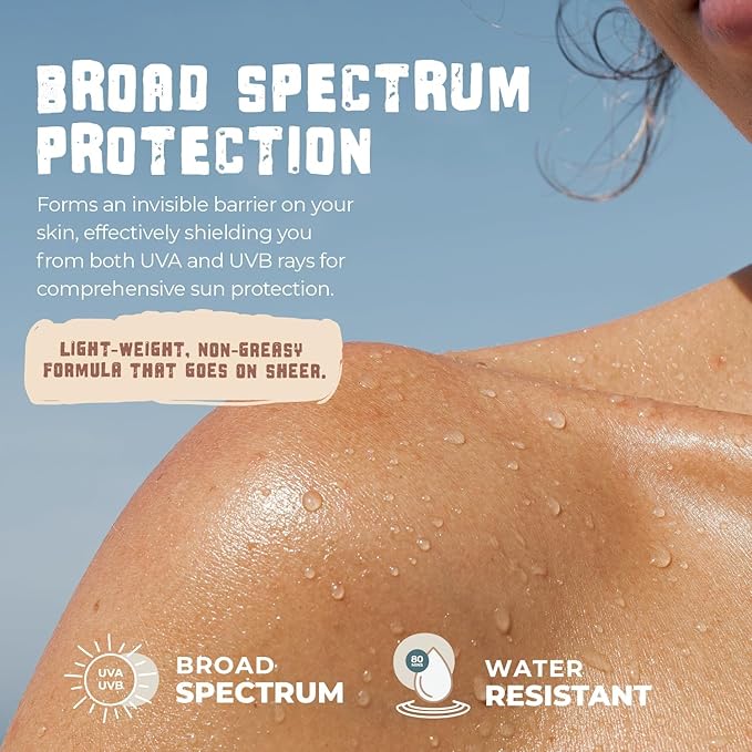 Reef Safe Sunscreen SPF 45 – Biodegradable Mineral Zinc Oxide Lotion, Water Resistant, Travel Size 2.5 oz, Face & Body