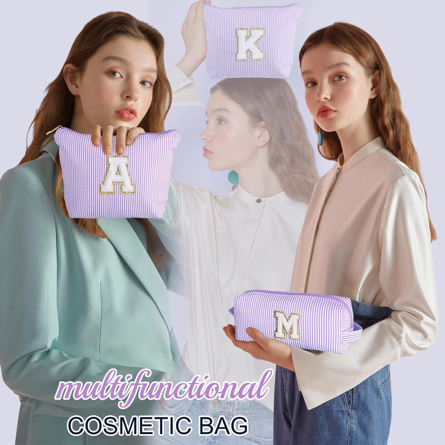 YOOLIFE Birthday Gifts for Women - Birthday Gifts Idea for Her Friends Female Teacher | Personalized Cute Makeup Bag for Women Girlfriend | Cosmetic 2 Pieces Toiletry Makeup Pouch Mothers Day Gifts L