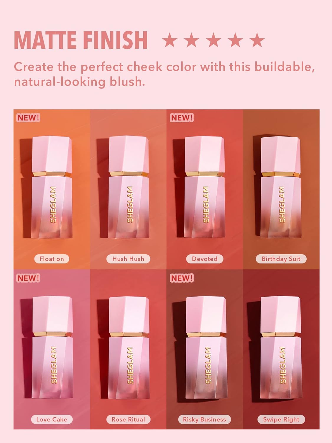 SHEGLAM Color Bloom Liquid Blush Makeup for Cheeks Matte Finish - Rose Ritual