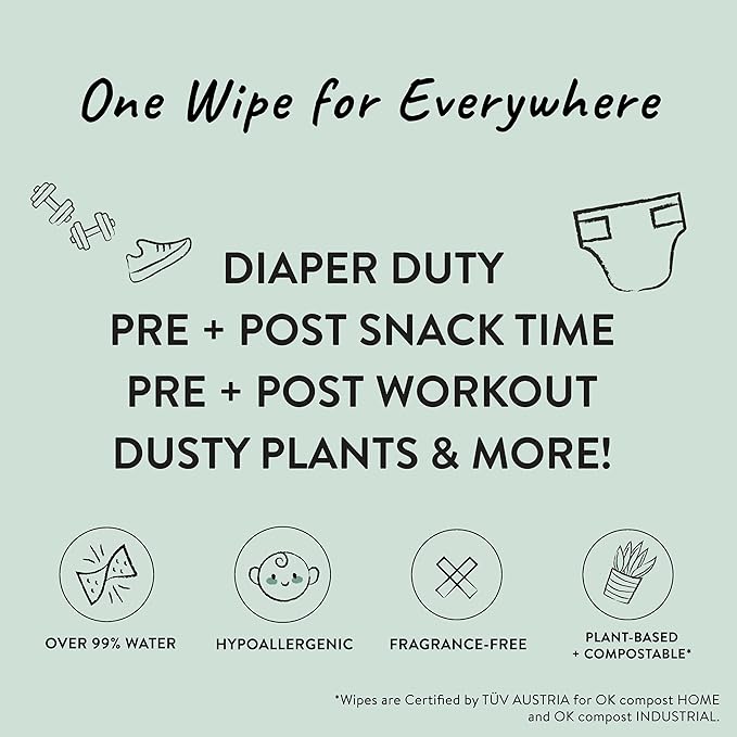 The Honest Company Hypoallergenic Multi-Use Baby Wipes for Sensitive Baby Skin, Terrazzo, 36 Count