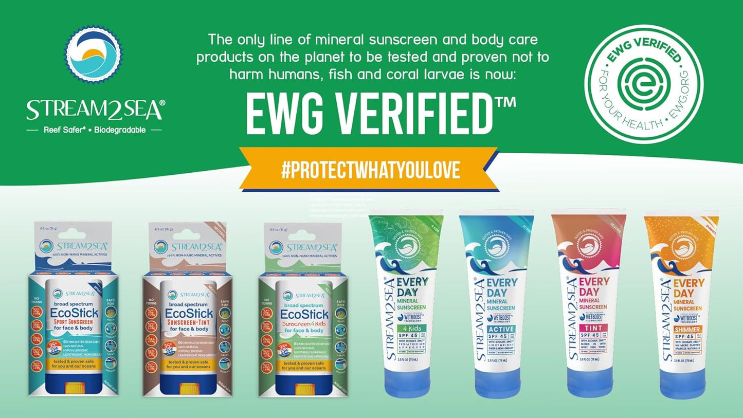 SPF 45 Every Day Shimmer Mineral Sunscreen | 2.5 Fl Oz Biodegradable, Paraben Free & Reef Safe Sunscreen | Non-Greasy, Lightweight & Shimmer Mineral Protection Against UVA & UVB for Face & Body