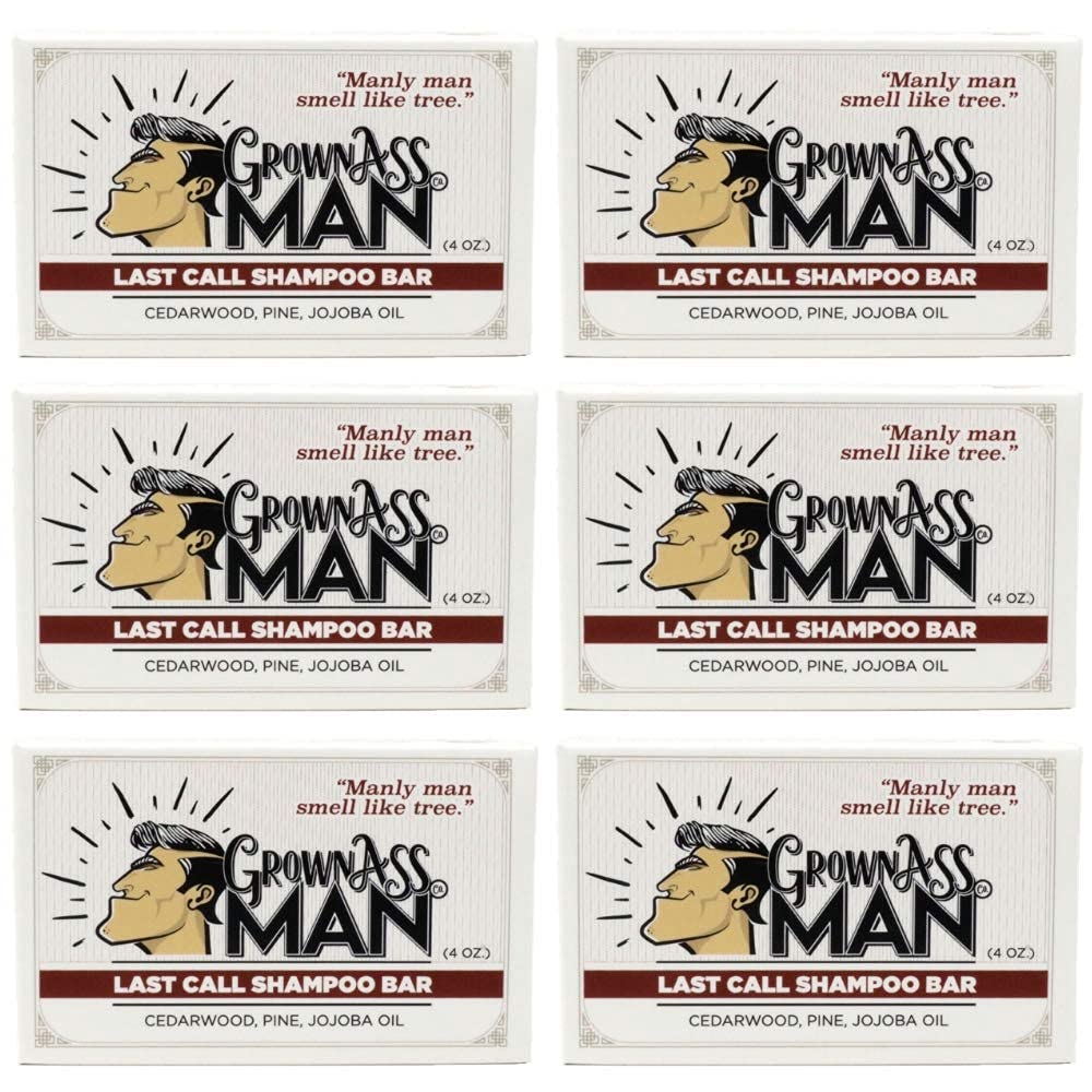 Solid Shampoo Bar Rich Lather 3 in 1: Hair, Beard & Body Wash - Plastic Free & Eco-Friendly, Natural & Organic Clean for All Hair Types, 4oz Bar (Last Call, 6-Pack)