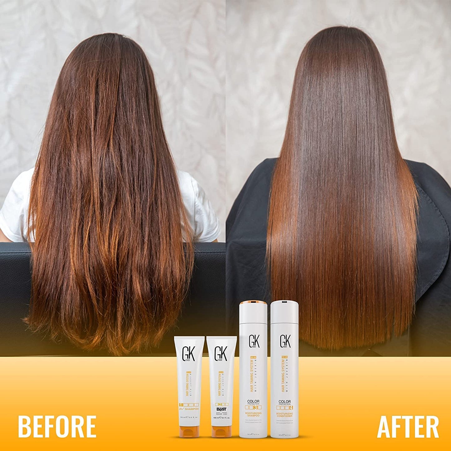 GK HAIR Global Keratin The Best Consumer Box Kit (10.1 Fl Oz/300ml) Smoothing Keratin Treatment Professional Brazilian Complex Blowout Straightening For Silky Smooth & Frizzy Hair