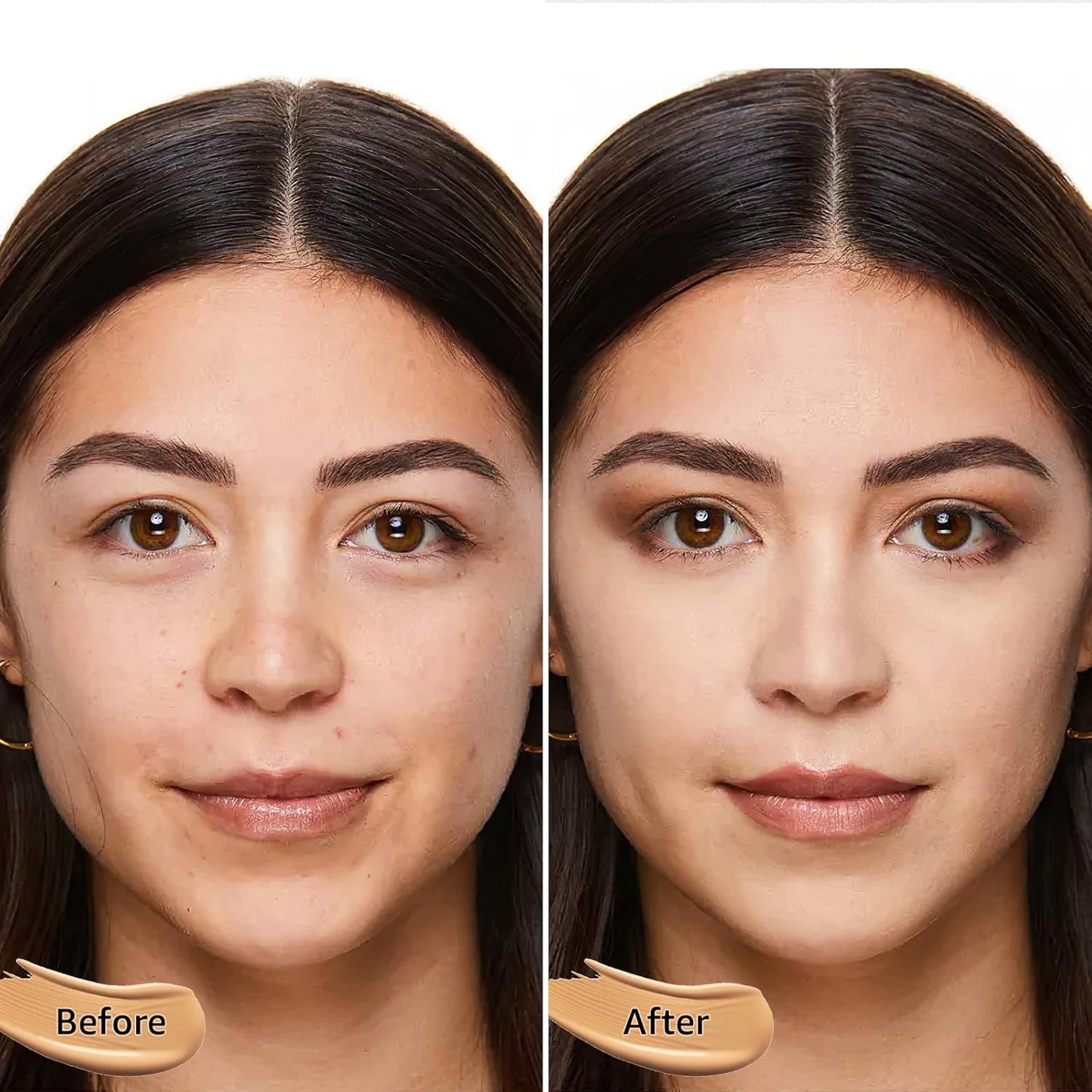 2 PCS Mushroom Head Air Cushion CC Cream - Long-Lasting Brightening BB Cream Foundation With Powder Puff for Face Makeup and Mature Skin (Natural