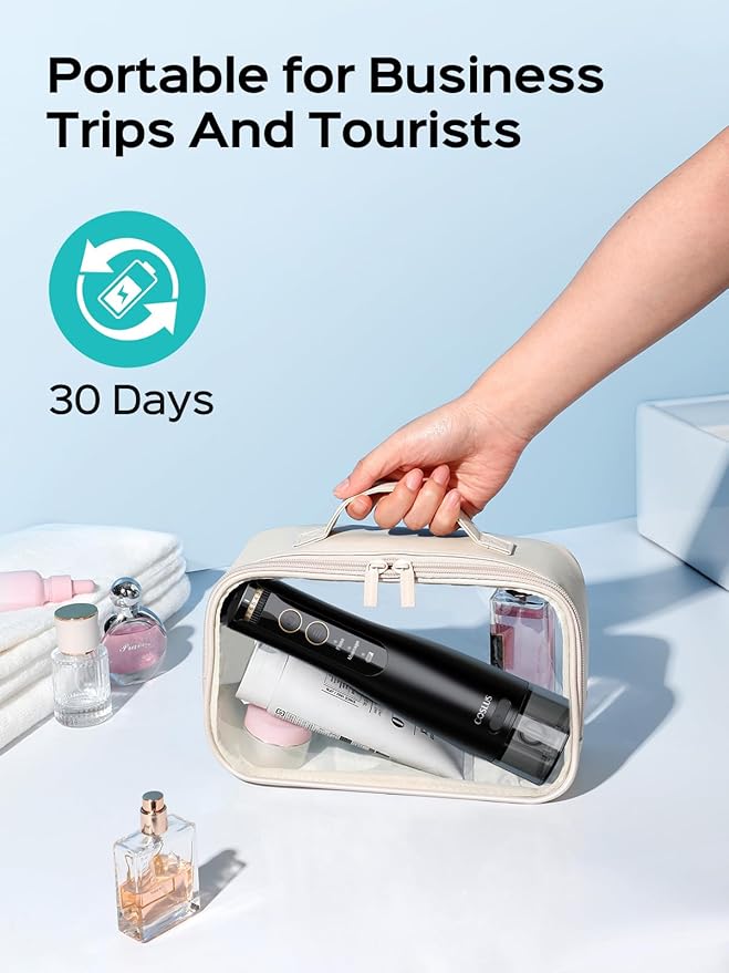 COSLUS E40 Portable Water Flosser for Teeth: 10 Pressure Settings Professional Water Dental Pick for Orthodontic, Braces & Sensitive Gums - Cordless for Travel Use, for Adults Teens, BPA-Free