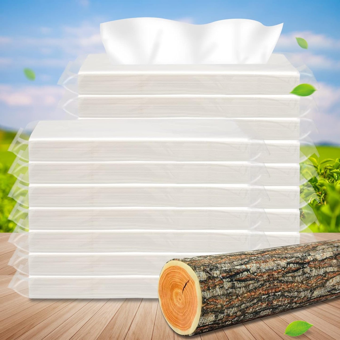 Car Tissue Refill, 12 Packets 600 Sheets, Disposable Soft Facial Tissues, Travel Size Pack for Car Visor Tissue Holder or Purse, 50 Sheets per Pack
