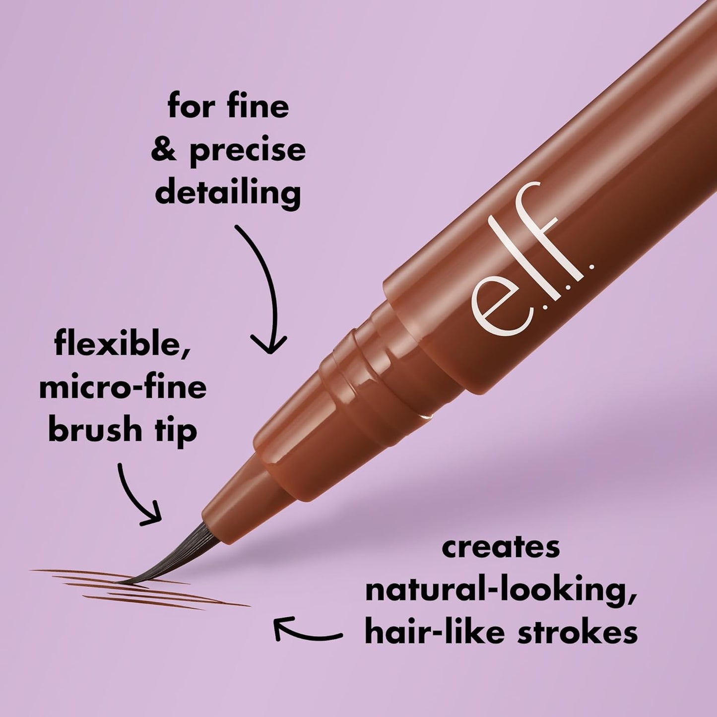 e.l.f. Holy Strokes Micro-Fine Brow Pen, Liquid Waterproof Eyebrow Makeup For Detailing & Adding Dimension, Vegan & Cruelty-Free, Auburn