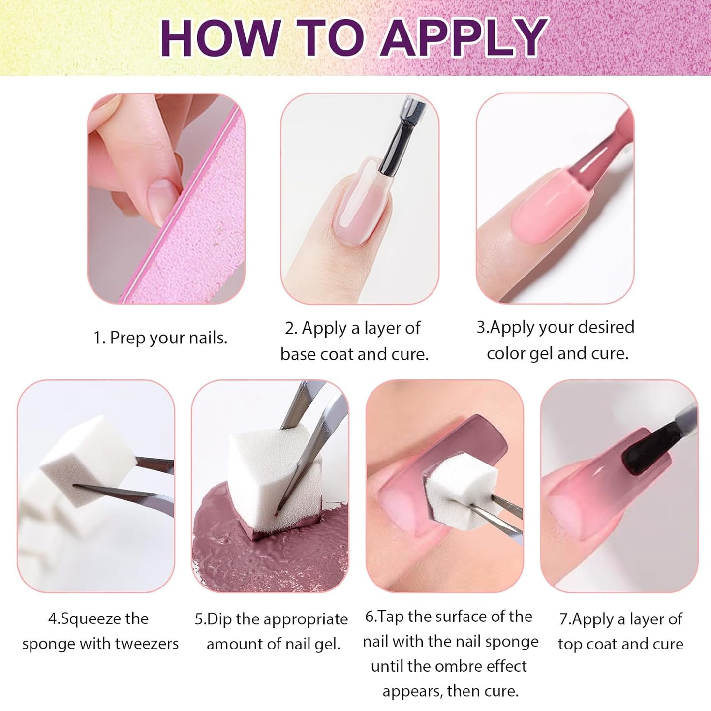 Gradient Painting Gel, 12 Bright Colors Ombre Gel Nail Polish for Pigment Pat Aura Nails, French Manicure DIY Nail Art Long-lasting No-wipe Cream Color Palette Lullaby Palette
