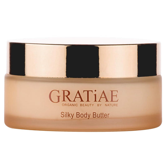 Gratiae organic beauty by nature silky body butter, anti aging skin care shea butter, moisturizer, hydrating stretch mark cream, firming, neck & Décolleté, Apple, Green Tea, and Ginger 5.95Fl.oz