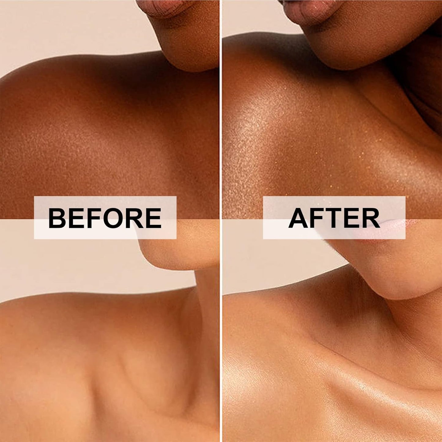 Body Shimmer Oil, Waterproof Long Lasting Moisturizing Bronze Body Luminizer Glow For Face & Body, Liquid Illuminator Body Highlighter 1oz/Jars, Makeup Brush Include (Metallic Gold #02)