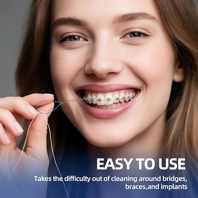 Floss Threaders | 560 Count Dental Floss Threaders for Braces,Bridges,and Implants with Portable Travel Case (Pack of 8)
