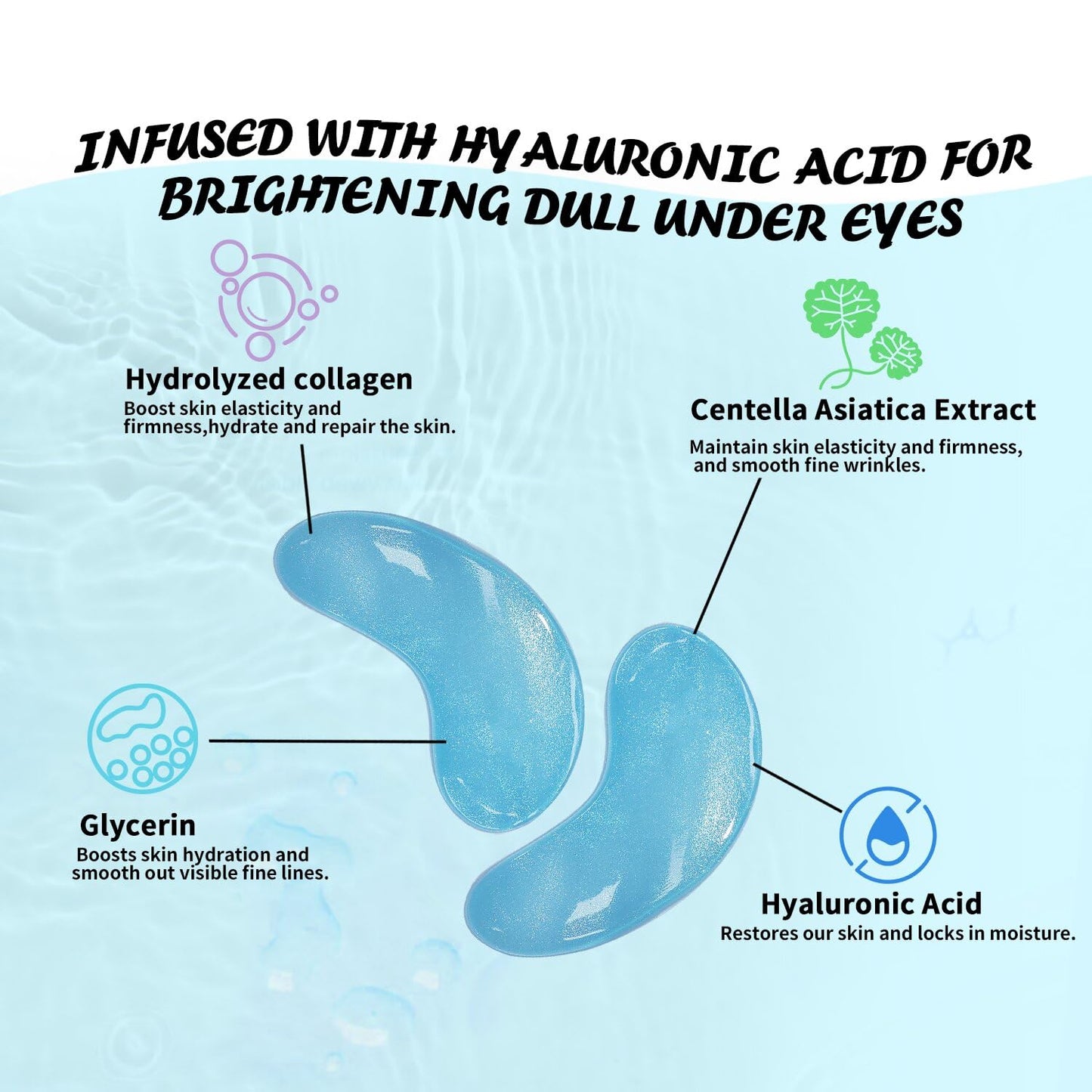 Under Eye Patches (25 Pairs), Hyaluronic Acid Eye Masks for Dark Circles Puffy Eyes Undereye Bags, Collagen Eye Patches for Wrinkles and Hydrate, Skin Care Gift for Her
