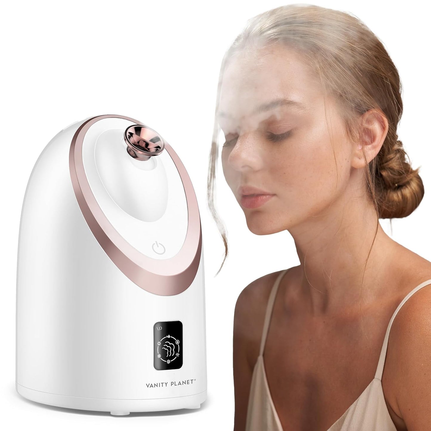 Senia Hot and Cold Facial Steamer by Vanity Planet - Detoxifying Aromatherapy Facial Steamer with Smart Steam Technology - Unclog Pores & Blackheads Cleaner Detoxifies, Cleanses & Moisturizes Skin