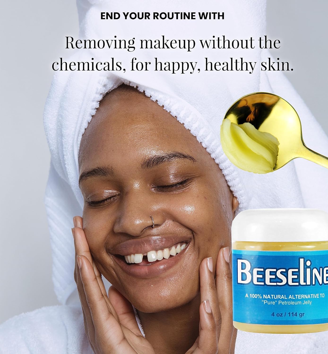 Beesalene Original Unpetroleum - 100% Natural & Hypoallergenic Alternative to Petroleum Jelly - Lips, Hands, Baby, Makeup Remover and More (8 Ounce)