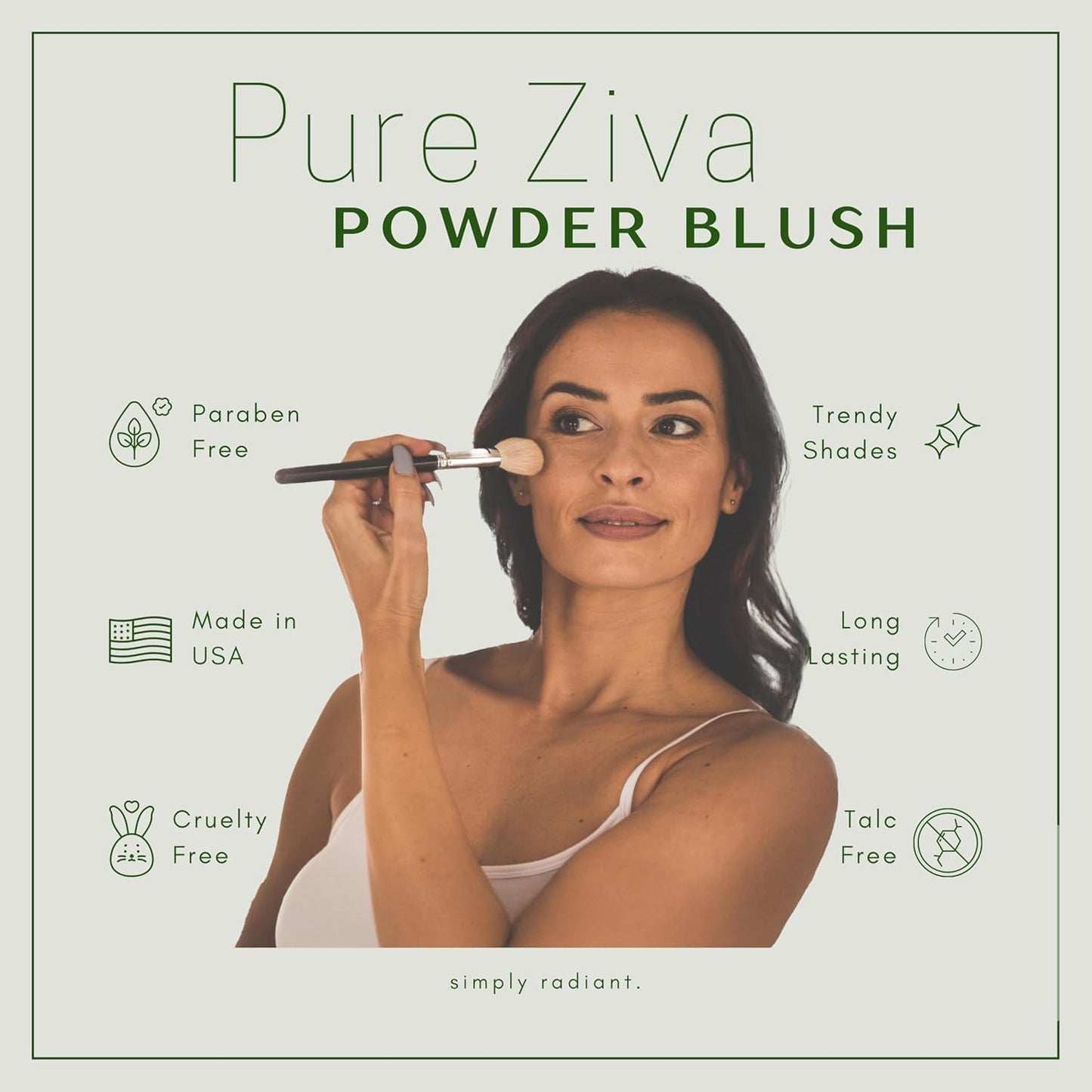 Harlowe Pink Purple Light Lavender Violet Vegan Blush Pressed Cheek Color Powder, Talc & Paraben Free, No Animal Testing & Cruelty Free